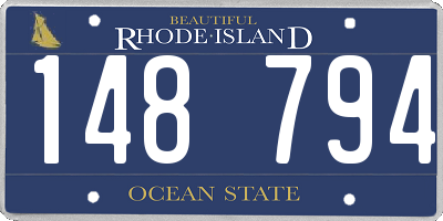 RI license plate 148794