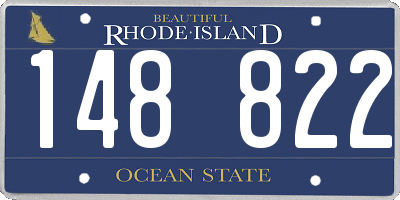 RI license plate 148822