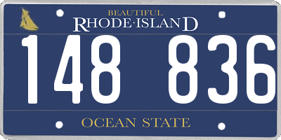 RI license plate 148836
