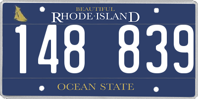 RI license plate 148839