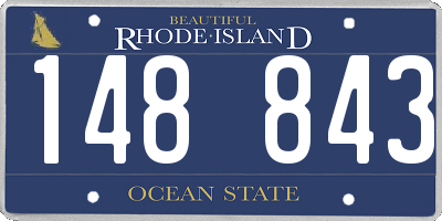 RI license plate 148843