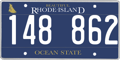 RI license plate 148862
