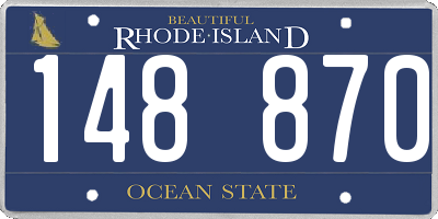 RI license plate 148870