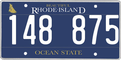 RI license plate 148875