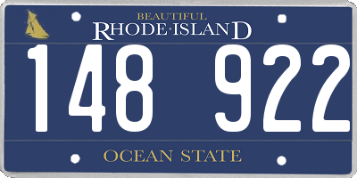 RI license plate 148922