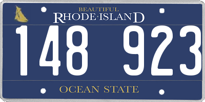 RI license plate 148923