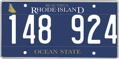 RI license plate 148924