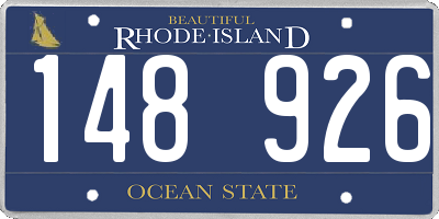 RI license plate 148926