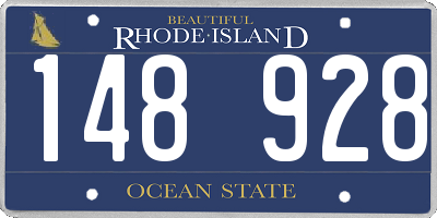 RI license plate 148928