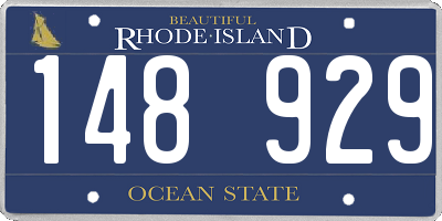 RI license plate 148929