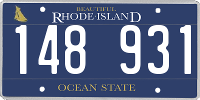 RI license plate 148931