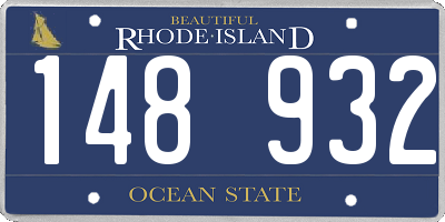 RI license plate 148932