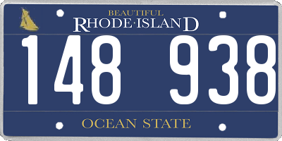 RI license plate 148938