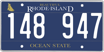 RI license plate 148947