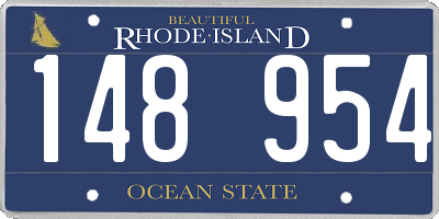 RI license plate 148954