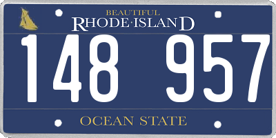RI license plate 148957