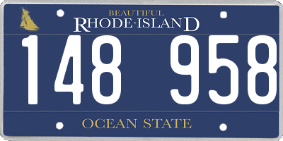 RI license plate 148958