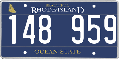RI license plate 148959
