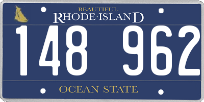 RI license plate 148962