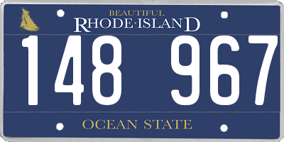 RI license plate 148967