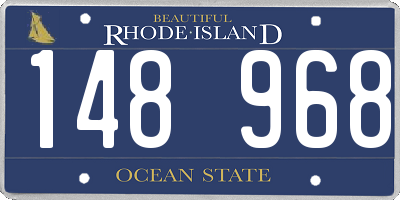 RI license plate 148968