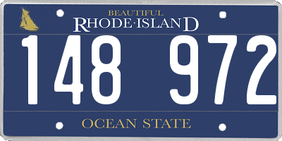 RI license plate 148972