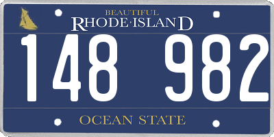 RI license plate 148982