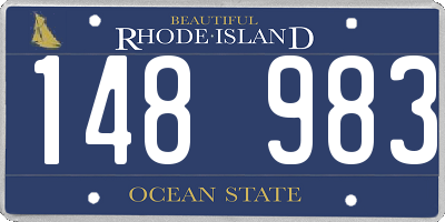 RI license plate 148983
