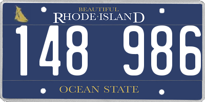 RI license plate 148986