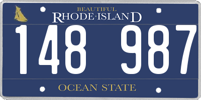 RI license plate 148987