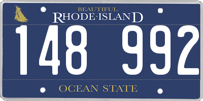 RI license plate 148992