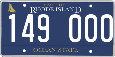 RI license plate 149000