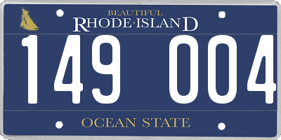 RI license plate 149004