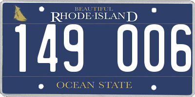 RI license plate 149006