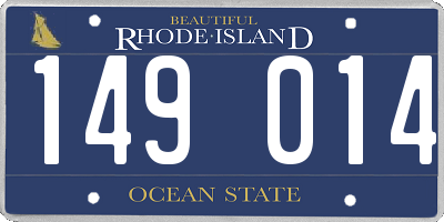 RI license plate 149014