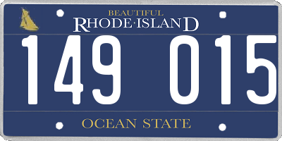 RI license plate 149015
