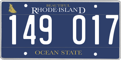 RI license plate 149017