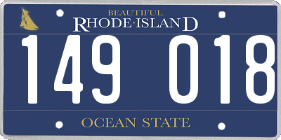 RI license plate 149018