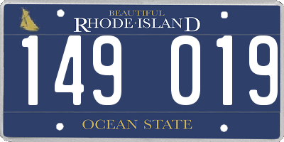 RI license plate 149019
