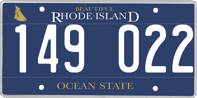 RI license plate 149022