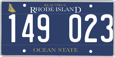 RI license plate 149023