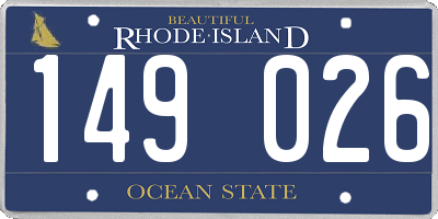 RI license plate 149026