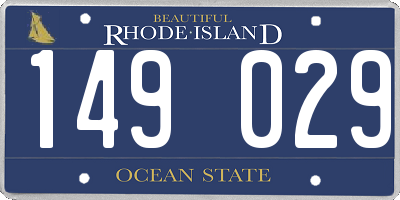 RI license plate 149029