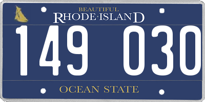 RI license plate 149030