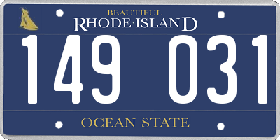RI license plate 149031