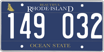 RI license plate 149032
