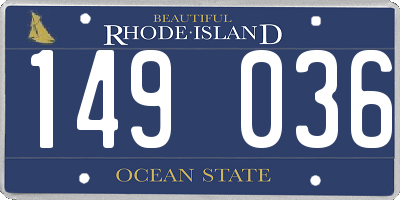 RI license plate 149036