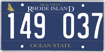 RI license plate 149037