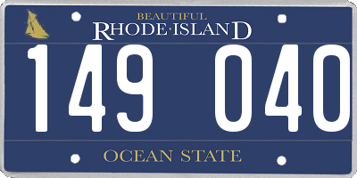 RI license plate 149040