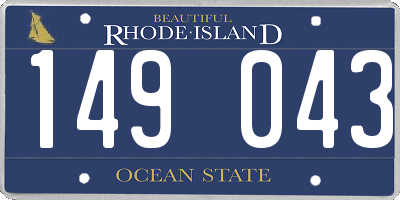 RI license plate 149043
